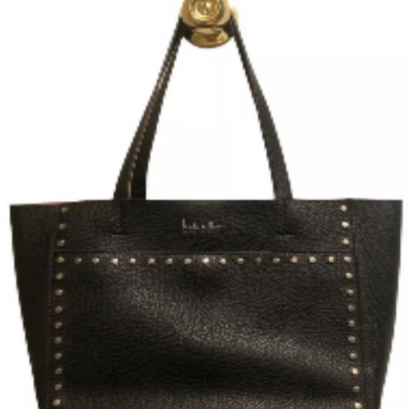 Nicole Miller Handbags - Nicole Miller New York Black Hudson Studded Tote Bag (060)
